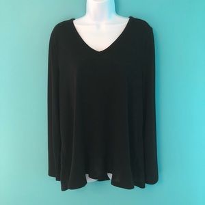 J. Crew V- Neck Long Sleeve Tee with Double Bottom